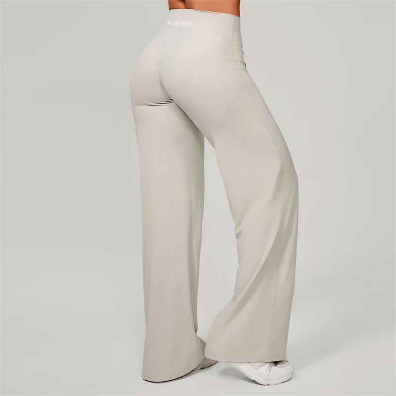 Bum Pilates Flared Yoga Pants Women High Waist Wide Leg Natural Lift Leggings Women Loose Running Push Up Sports Fitness Pants