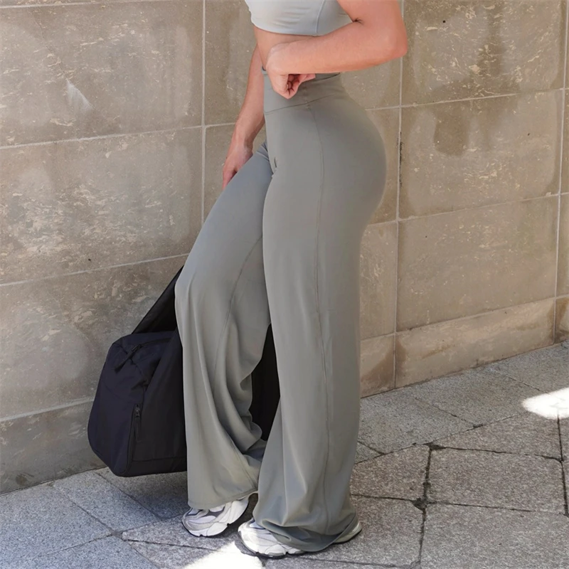 Bum Pilates Flared Yoga Pants Women High Waist Wide Leg Natural Lift Leggings Women Loose Running Push Up Sports Fitness Pants
