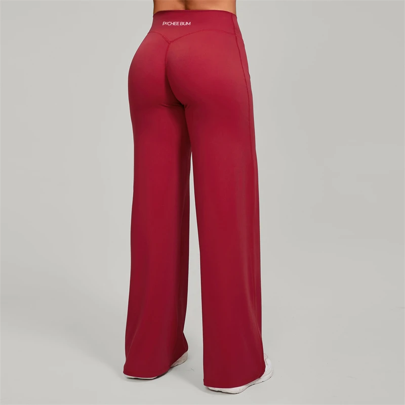 Bum Pilates Flared Yoga Pants Women High Waist Wide Leg Natural Lift Leggings Women Loose Running Push Up Sports Fitness Pants