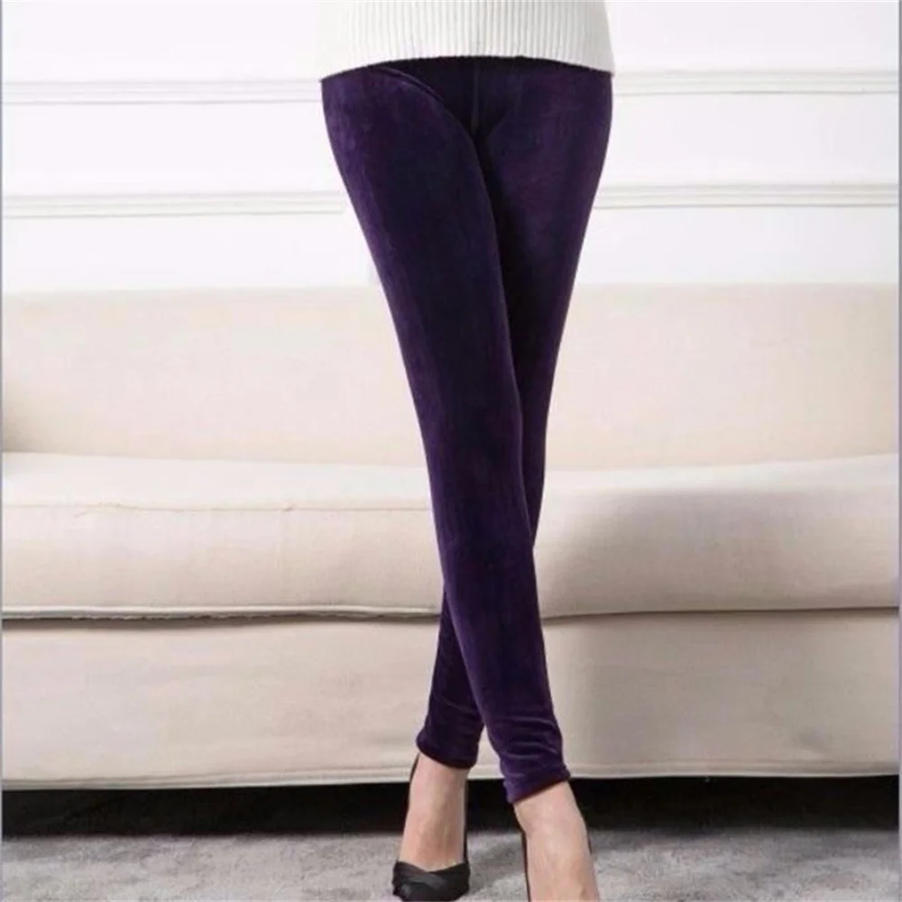 High Waist Thermal Leggings Korean Warm Pants Knit Autumn Winter Fashion Plus Thick Velvet Warm Double Sided Cashmere Leggings