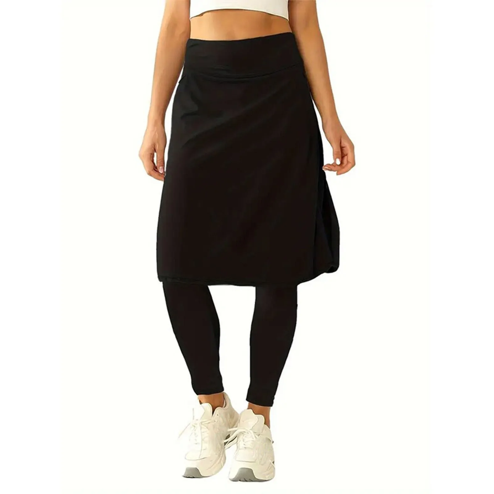 Fake Two-Piece Women Leggings High Waist Double Layer Quick Drying Running Sport Pants Women Skirt Fitness Workout Yoga Leggings