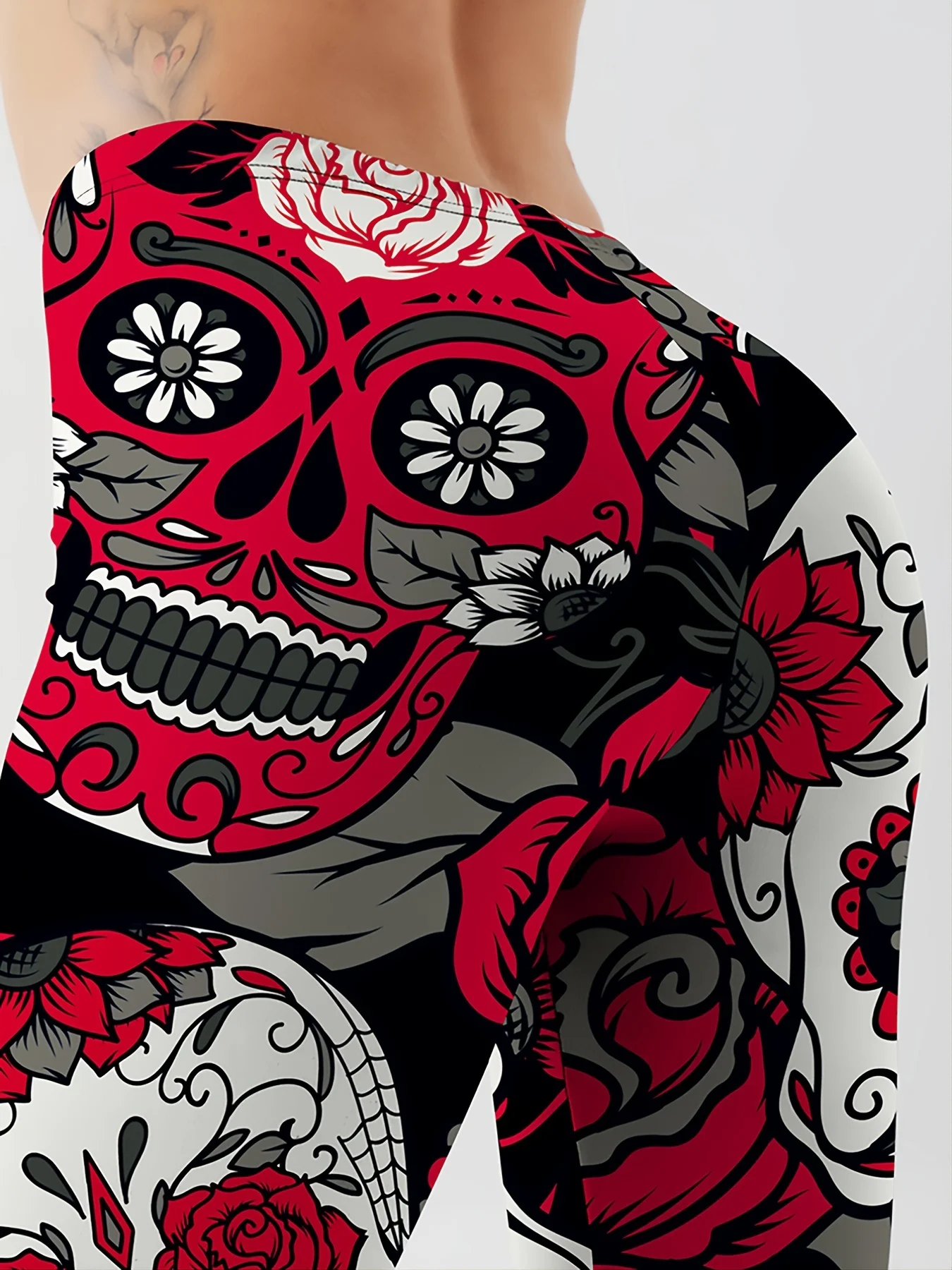 Qickitout Leggings Fitness Slim Women's colorful skull mas Legging Sexy Fashion Stretch Digital Print Pants Cool Trousers