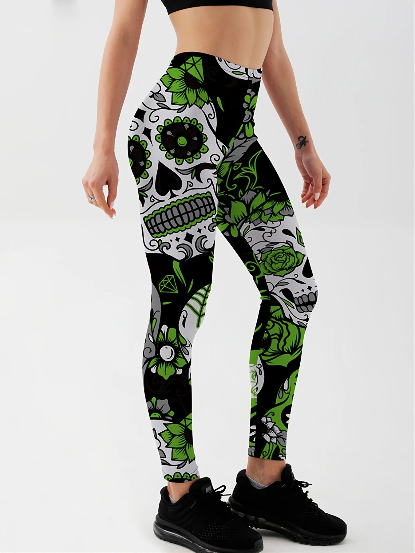 Qickitout Leggings Fitness Slim Women's colorful skull mas Legging Sexy Fashion Stretch Digital Print Pants Cool Trousers