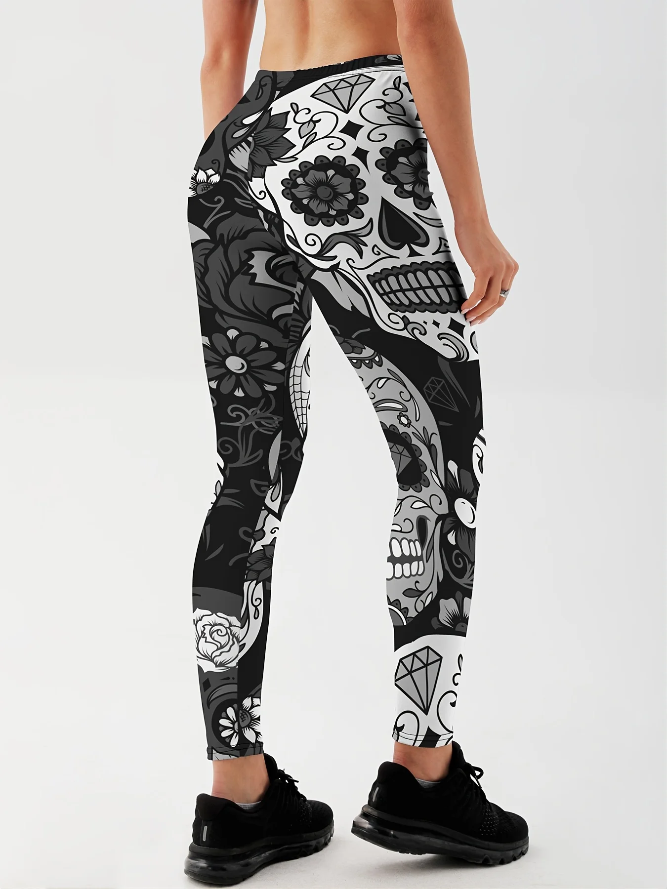Qickitout Leggings Fitness Slim Women's colorful skull mas Legging Sexy Fashion Stretch Digital Print Pants Cool Trousers