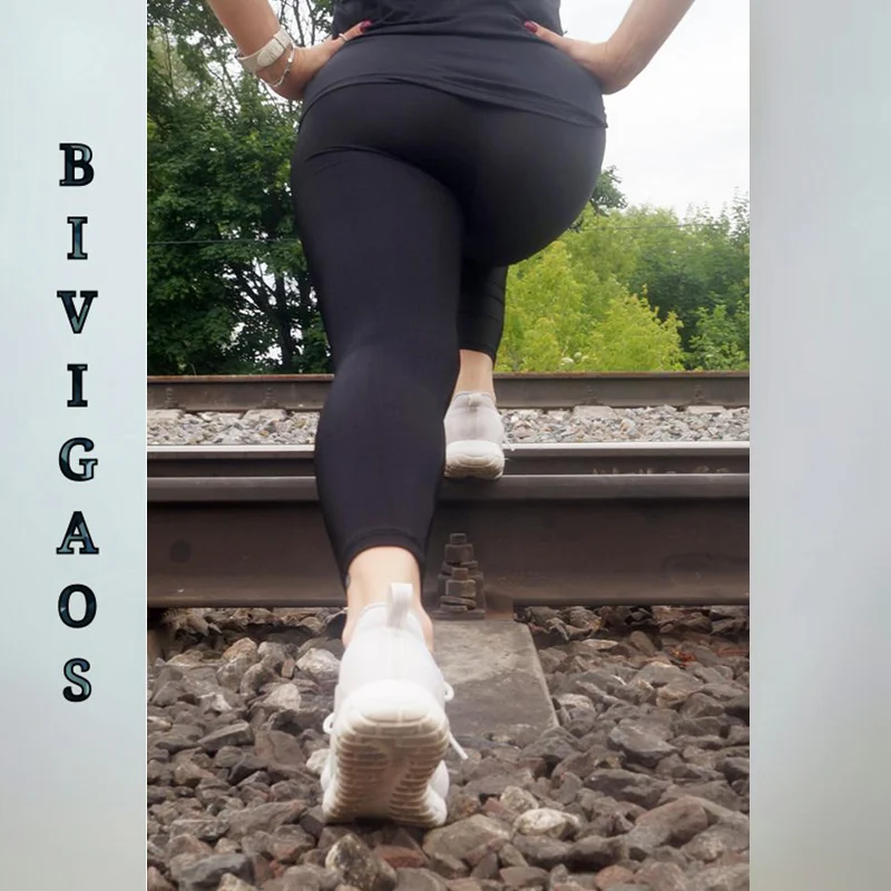 BIVIGAOS Womens Sexy Shiny Stretch Leggings Thin Ankle Pants Legins Slim Black Leggings Gothic Trousers For Women Clothing