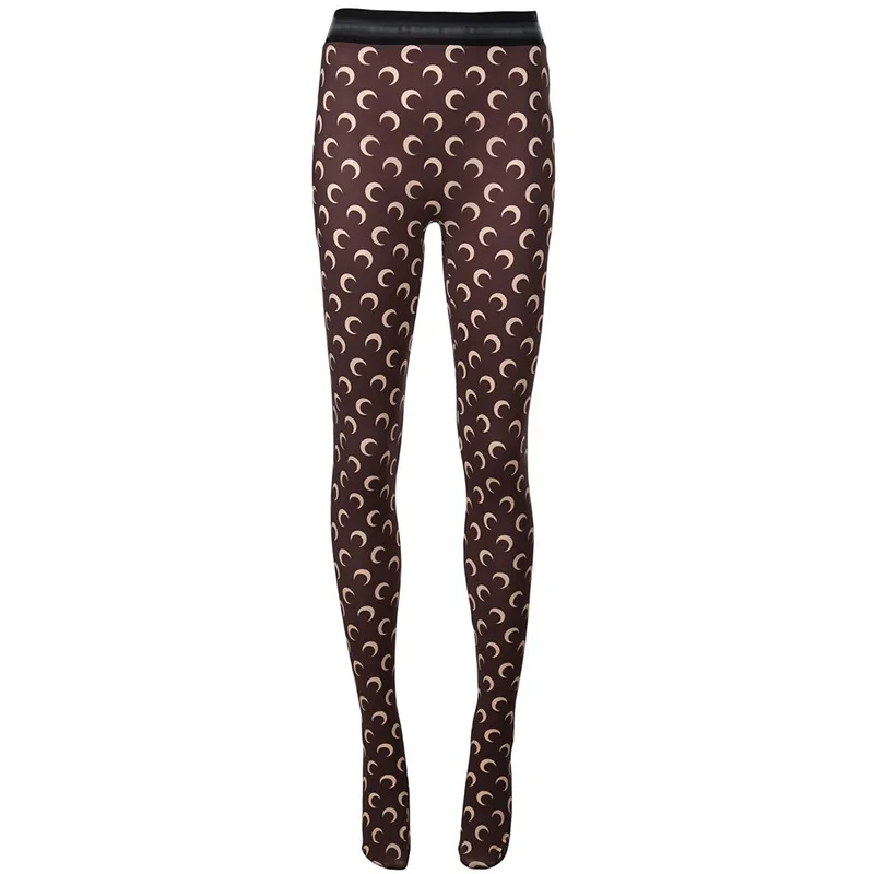 Korean Fashionable Women Printed Elastic Jumpsuit Summer Casual Seamless Tight Thin Women\'s High Waisted Leggings