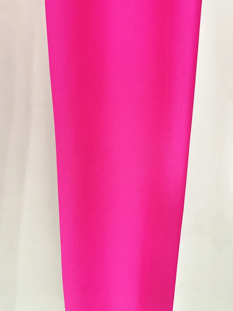 HIGH STREET Newest 2026 Designer Fashion Women's Stretchy Leggings Pants Fluorescent Hot Pink