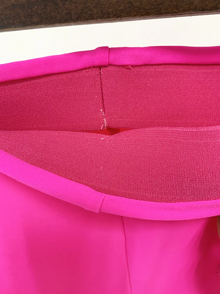 HIGH STREET Newest 2026 Designer Fashion Women's Stretchy Leggings Pants Fluorescent Hot Pink