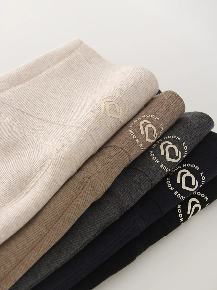 Winter Leggings Women Warm Skinny Velvet Pants High Waist Ribbed Tight Thermal Thick Fleece Pants Ladies Bottom Women Leggings
