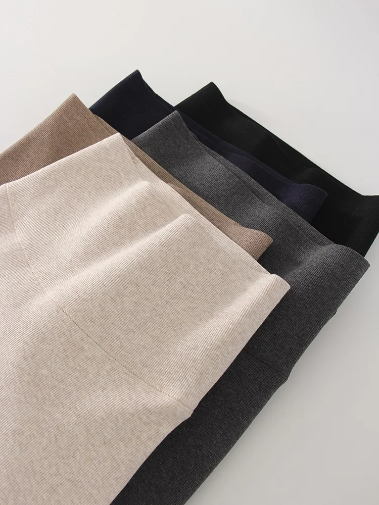 Winter Leggings Women Warm Skinny Velvet Pants High Waist Ribbed Tight Thermal Thick Fleece Pants Ladies Bottom Women Leggings