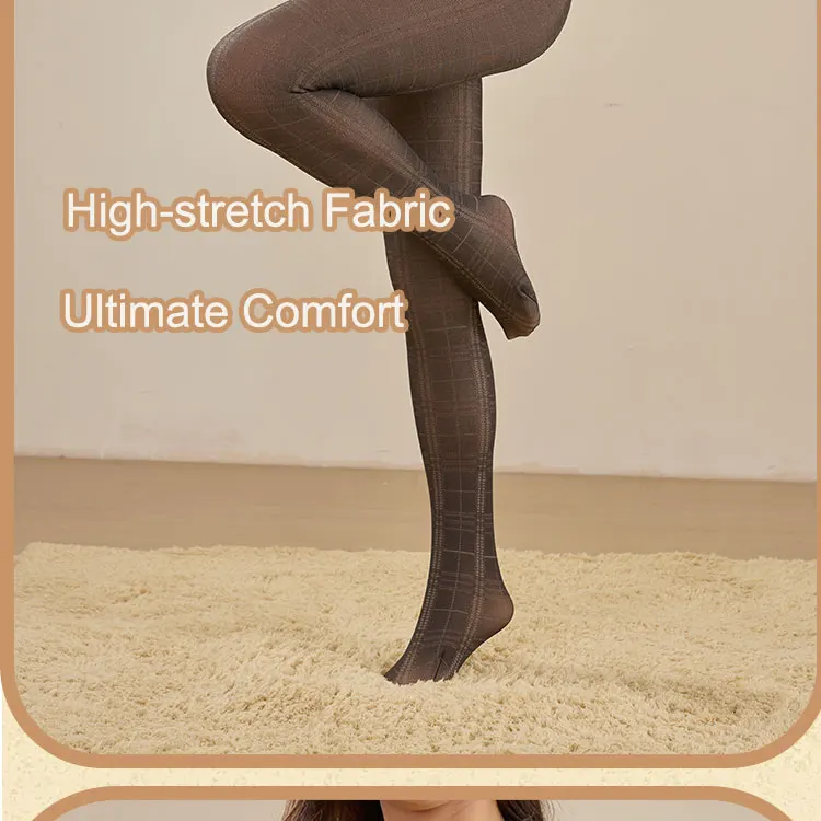 1 Pair Fleece Lined Tights Women Thermal Leggings Sheer Pantyhose Fake Translucent Warm Winter Tight Sexy Leopard Pattern Tights