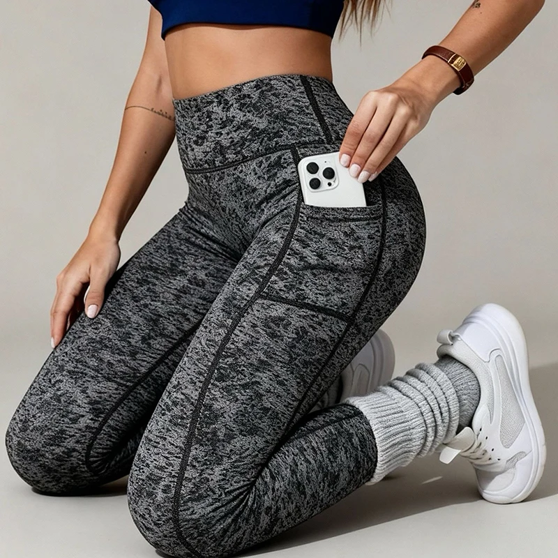 Pockets High Waist Yoga Fitness Leggings Women Tights Stretch Gym Running Sport Pants Woman Sexy Butt Liftting Skinny Pants