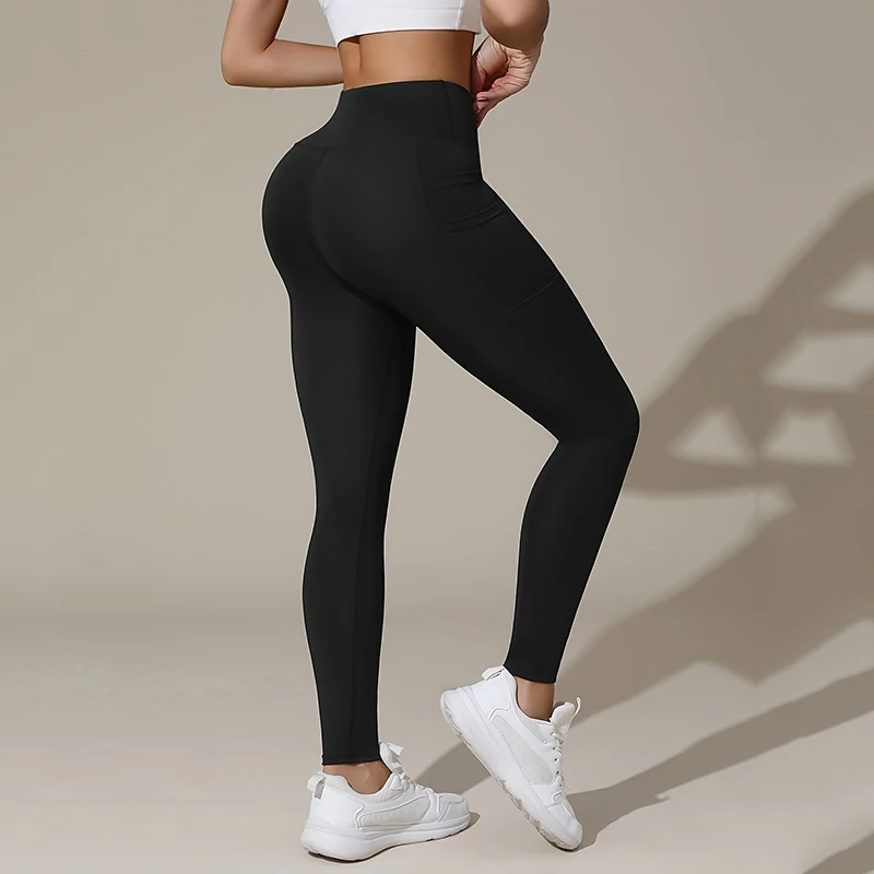 Pockets High Waist Yoga Fitness Leggings Women Tights Stretch Gym Running Sport Pants Woman Sexy Butt Liftting Skinny Pants