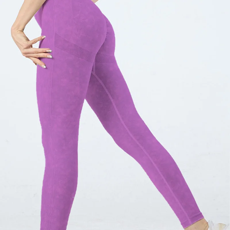 Seamless High Waist Yoga Pants Women Matte Washed Leggings High Elastic Sexy Hip Liftting Gym Workout Running Sports Leggings