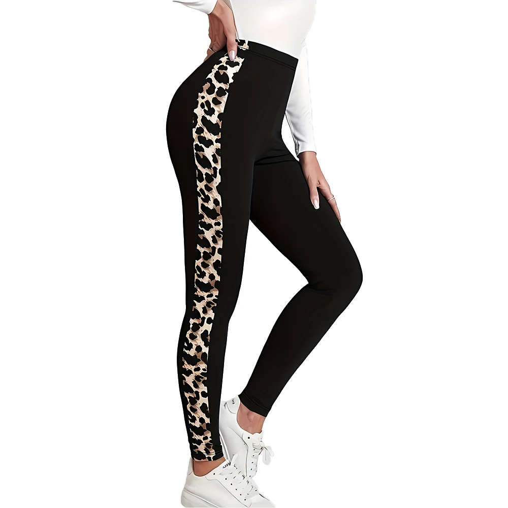 Women's Leopard Print Slim Fit Leggings Are Suitable For Outdoor Sports Elastic Pants Clothing Comfortable And Highly Elastic