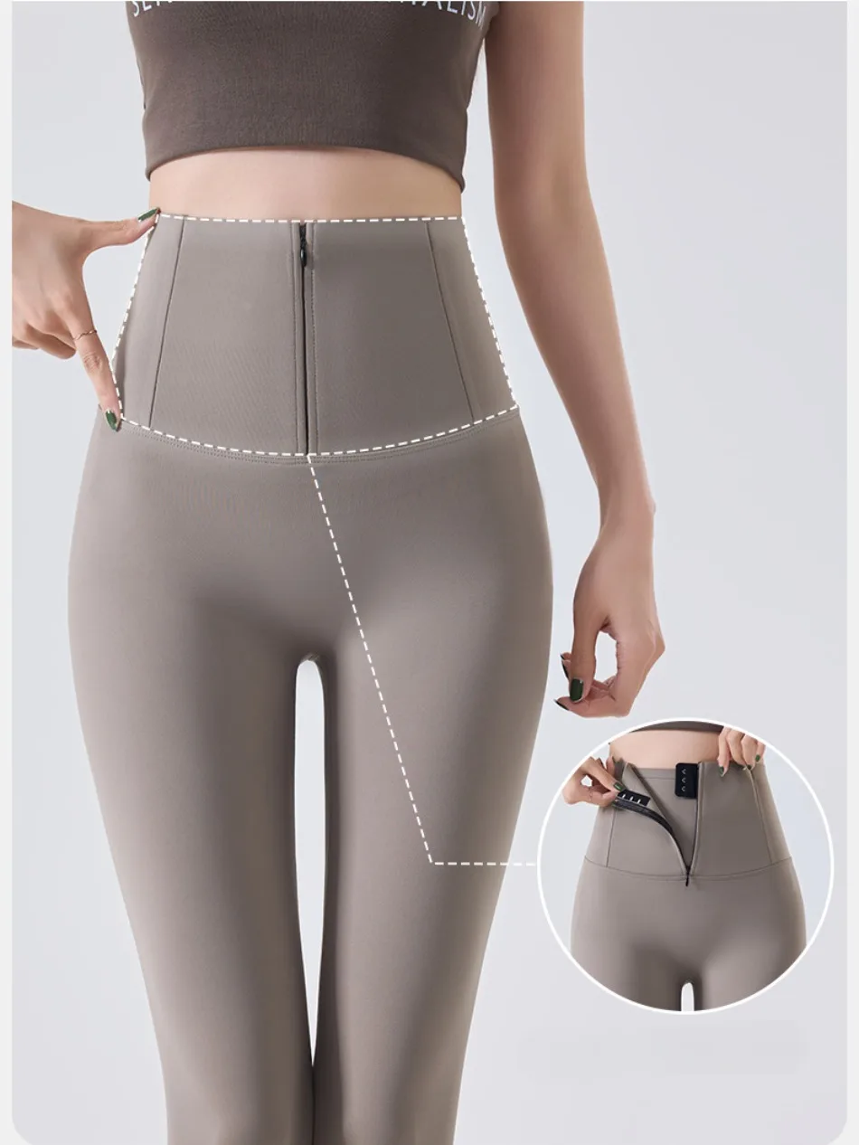 Spring New Zipper Corset Waist Shark Pants Women Slim Push Up Yoga Leggings Running Fitness Female Lady Tights Sexy Girl