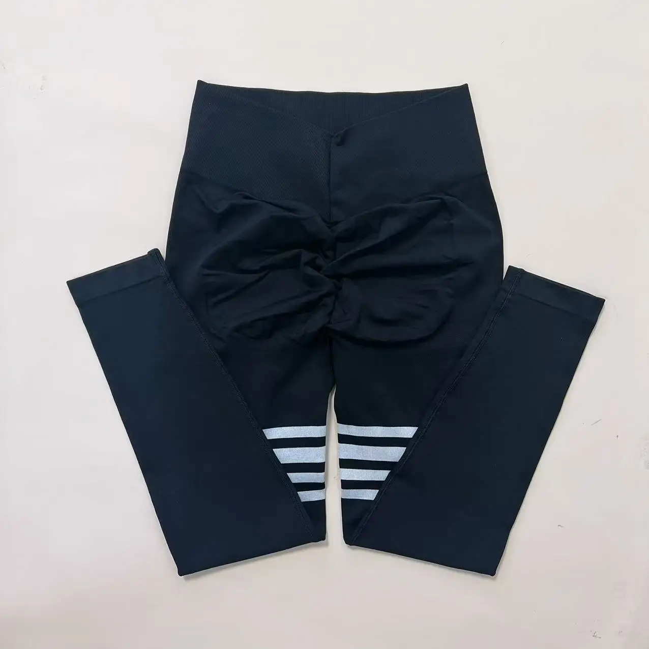 Women V Back Line Leggings Butt Lifting Gym Fitness Athletic Workout Elastic Leggins Outdoor Yoga Pants Sports Training Tights