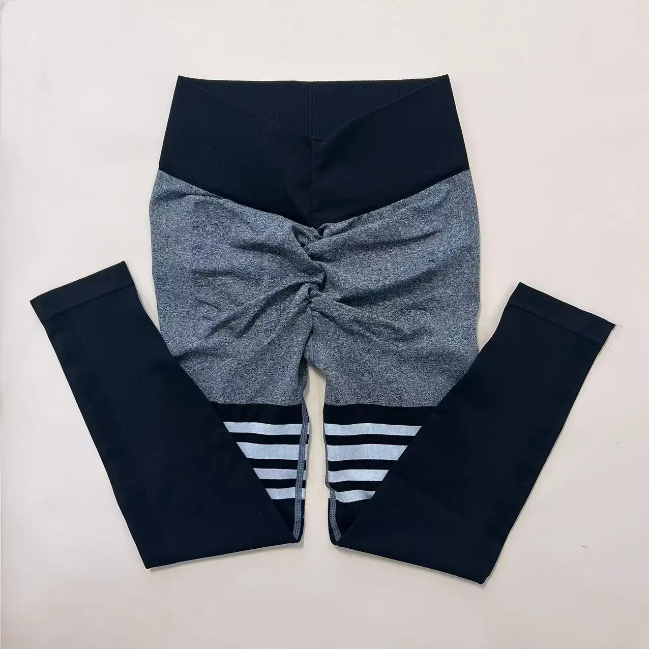 Women V Back Line Leggings Butt Lifting Gym Fitness Athletic Workout Elastic Leggins Outdoor Yoga Pants Sports Training Tights