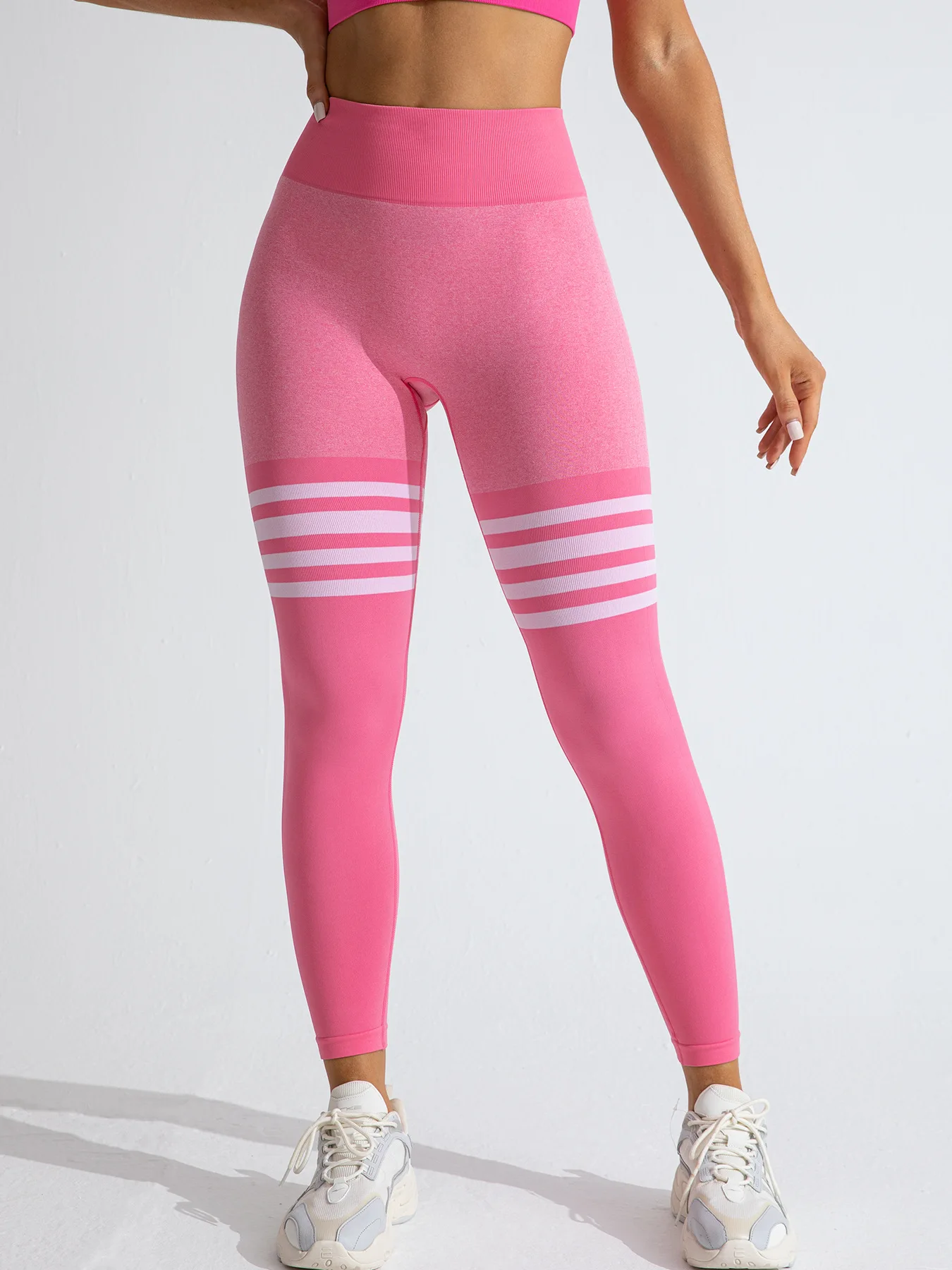 Women V Back Line Leggings Butt Lifting Gym Fitness Athletic Workout Elastic Leggins Outdoor Yoga Pants Sports Training Tights
