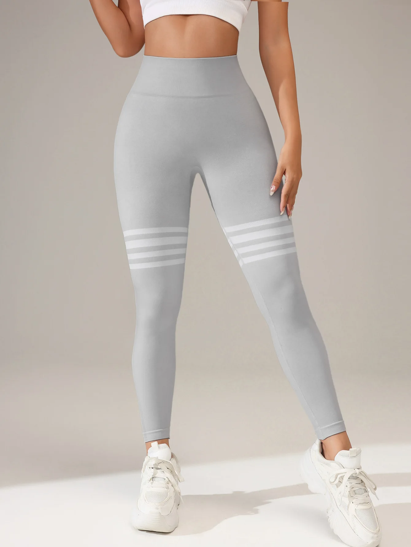 Women V Back Line Leggings Butt Lifting Gym Fitness Athletic Workout Elastic Leggins Outdoor Yoga Pants Sports Training Tights