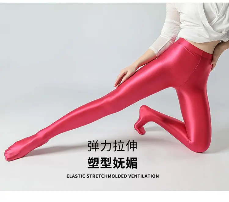 Summer Glossy Satin Leggings Sports Tights Women Pants High Waist Solid Color Slim Fit Casual Running Yoga Gym Leggings 2023