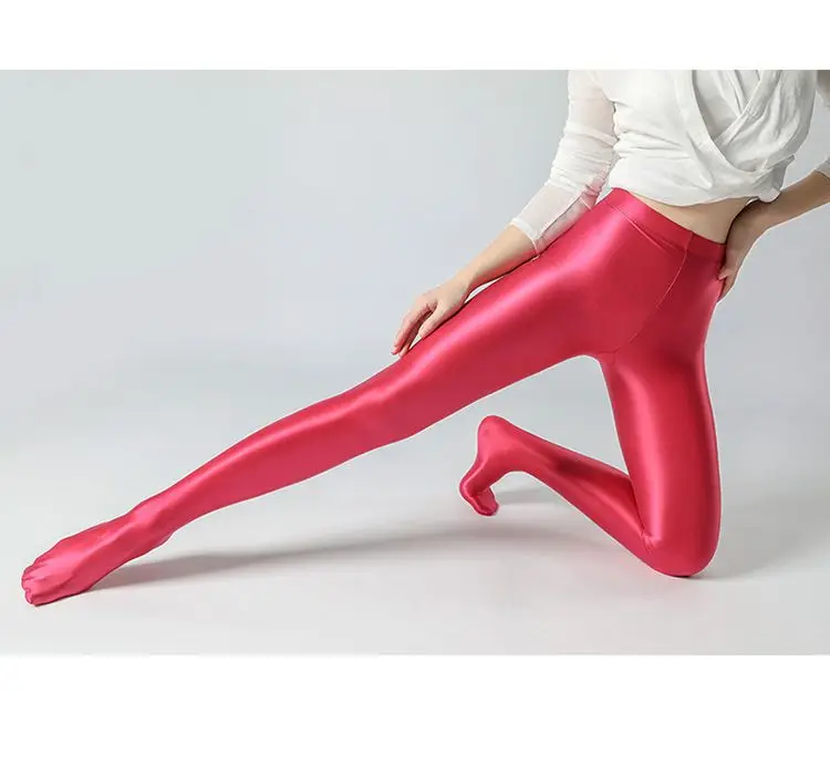 Summer Glossy Satin Leggings Sports Tights Women Pants High Waist Solid Color Slim Fit Casual Running Yoga Gym Leggings 2023
