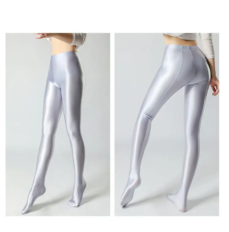 Summer Glossy Satin Leggings Sports Tights Women Pants High Waist Solid Color Slim Fit Casual Running Yoga Gym Leggings 2023