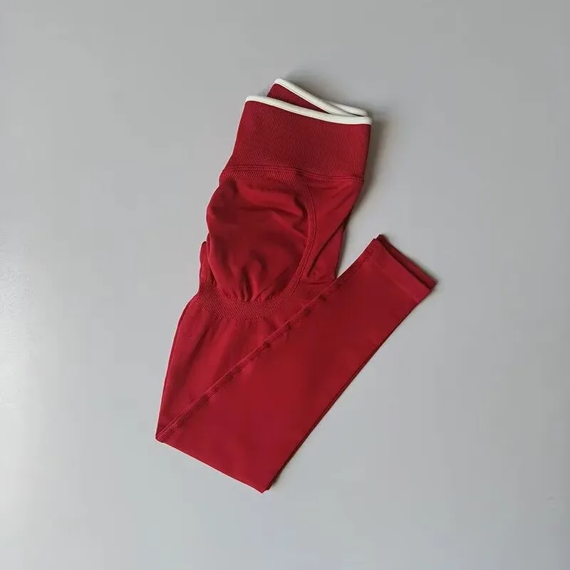Women Seamless Sports Yoga Pants Gym Clothes Fitness Workout Sportswear Hip Lifting Scrunch Bum Tights