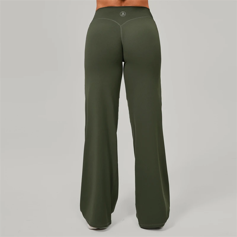 Allure The Brand Women's Pilates Straight Yoga Pants Versatile Loose Wide-Leggings Running Sports Fitness Hip-Lifting Pants