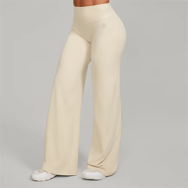 Allure The Brand Women's Pilates Straight Yoga Pants Versatile Loose Wide-Leggings Running Sports Fitness Hip-Lifting Pants