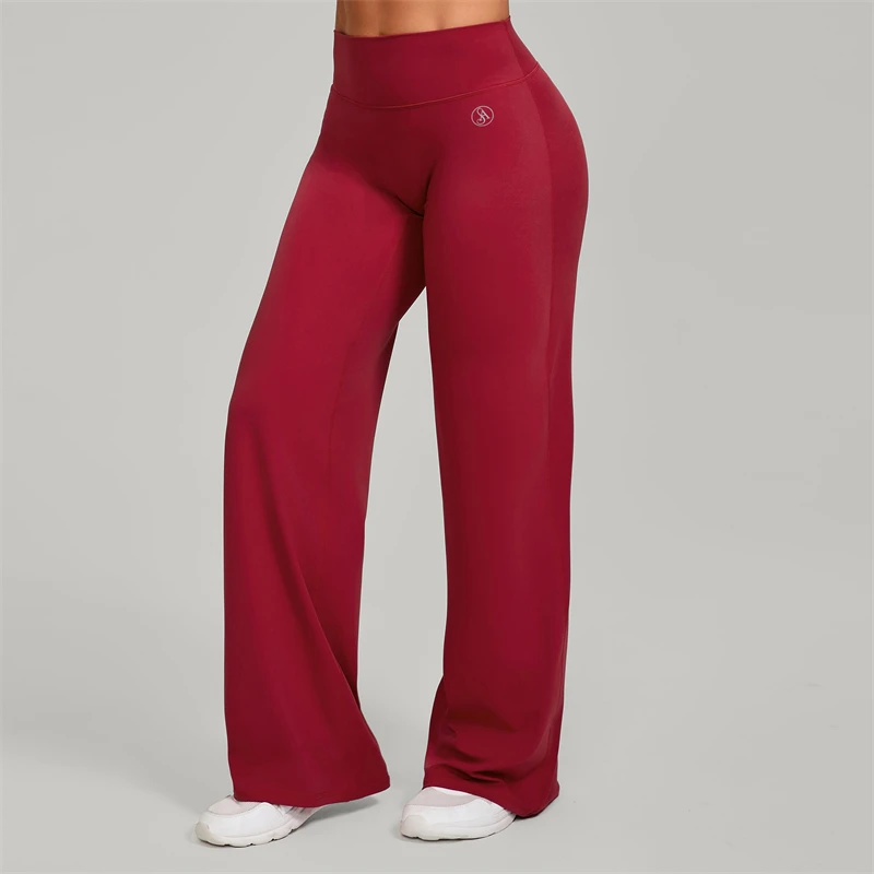 Allure The Brand Women's Pilates Straight Yoga Pants Versatile Loose Wide-Leggings Running Sports Fitness Hip-Lifting Pants