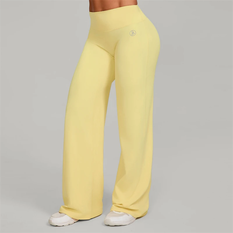 Allure The Brand Women's Pilates Straight Yoga Pants Versatile Loose Wide-Leggings Running Sports Fitness Hip-Lifting Pants