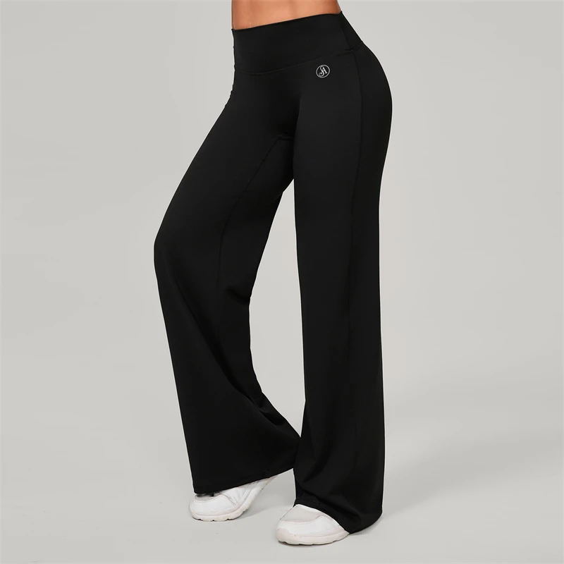 Allure The Brand Women's Pilates Straight Yoga Pants Versatile Loose Wide-Leggings Running Sports Fitness Hip-Lifting Pants