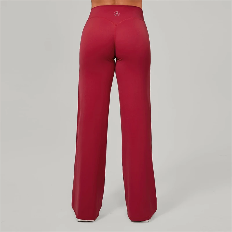 Allure The Brand Women's Pilates Straight Yoga Pants Versatile Loose Wide-Leggings Running Sports Fitness Hip-Lifting Pants