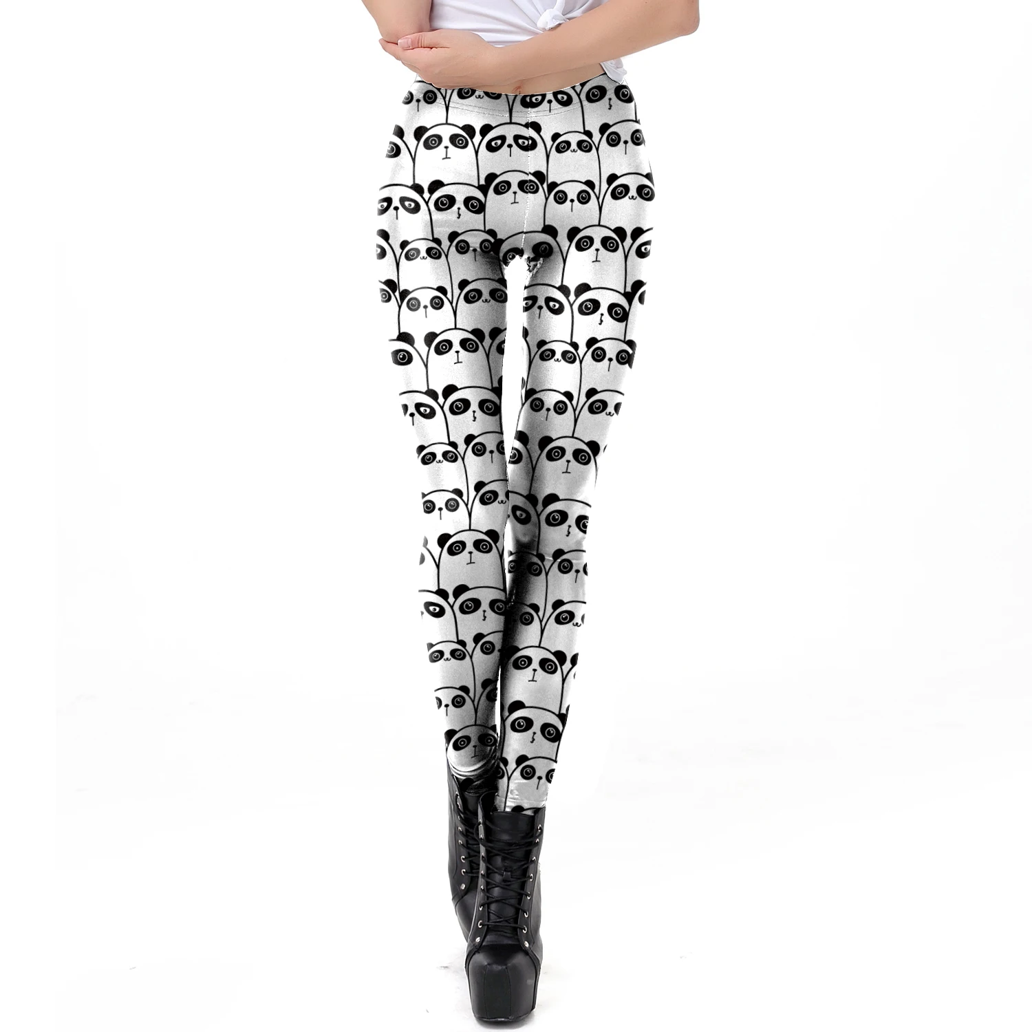 NADANBAO New Cartoon Women Leggings Cat Print Elastic Fitness Leggins High Quality Polyester Mid Waist Legins Spring