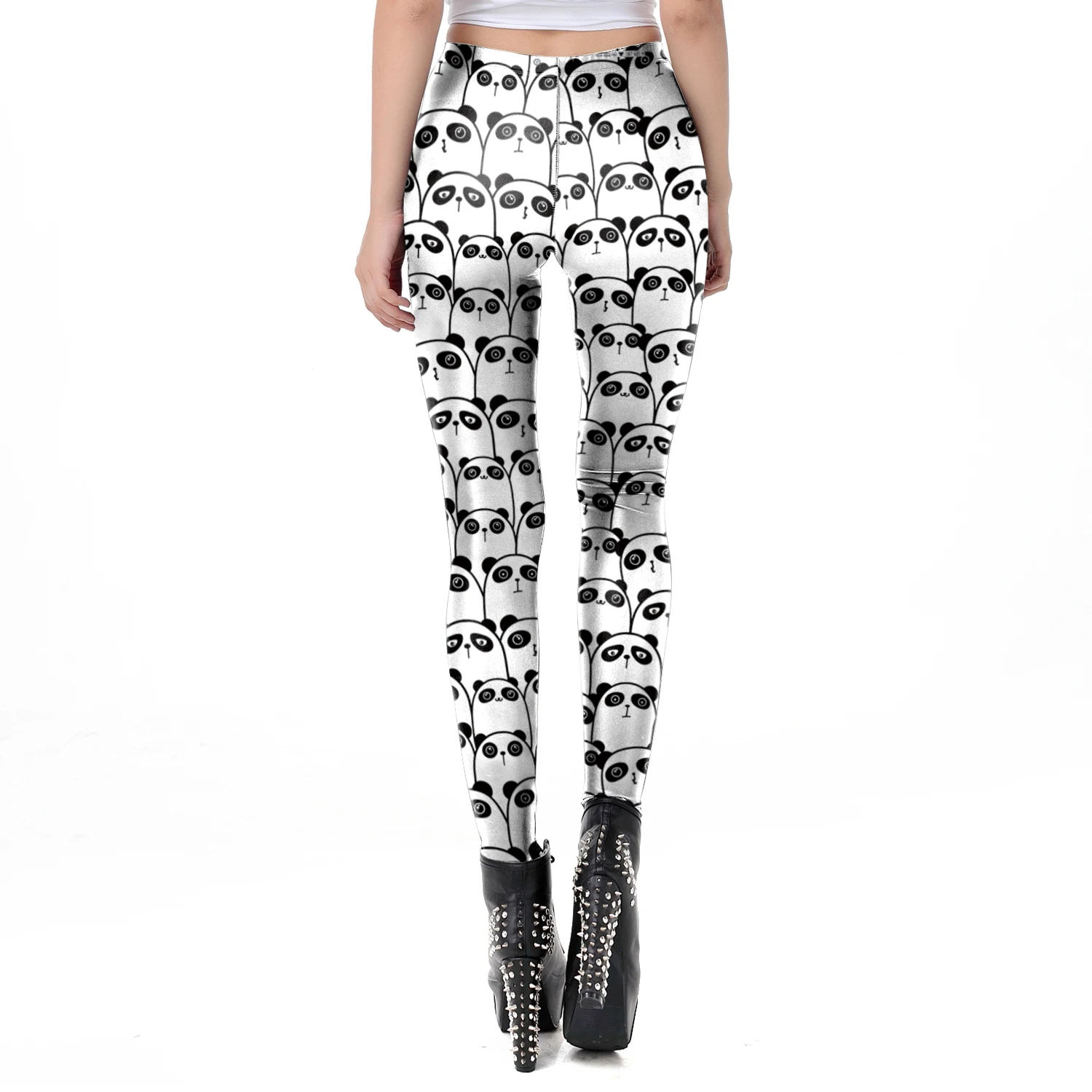NADANBAO New Cartoon Women Leggings Cat Print Elastic Fitness Leggins High Quality Polyester Mid Waist Legins Spring