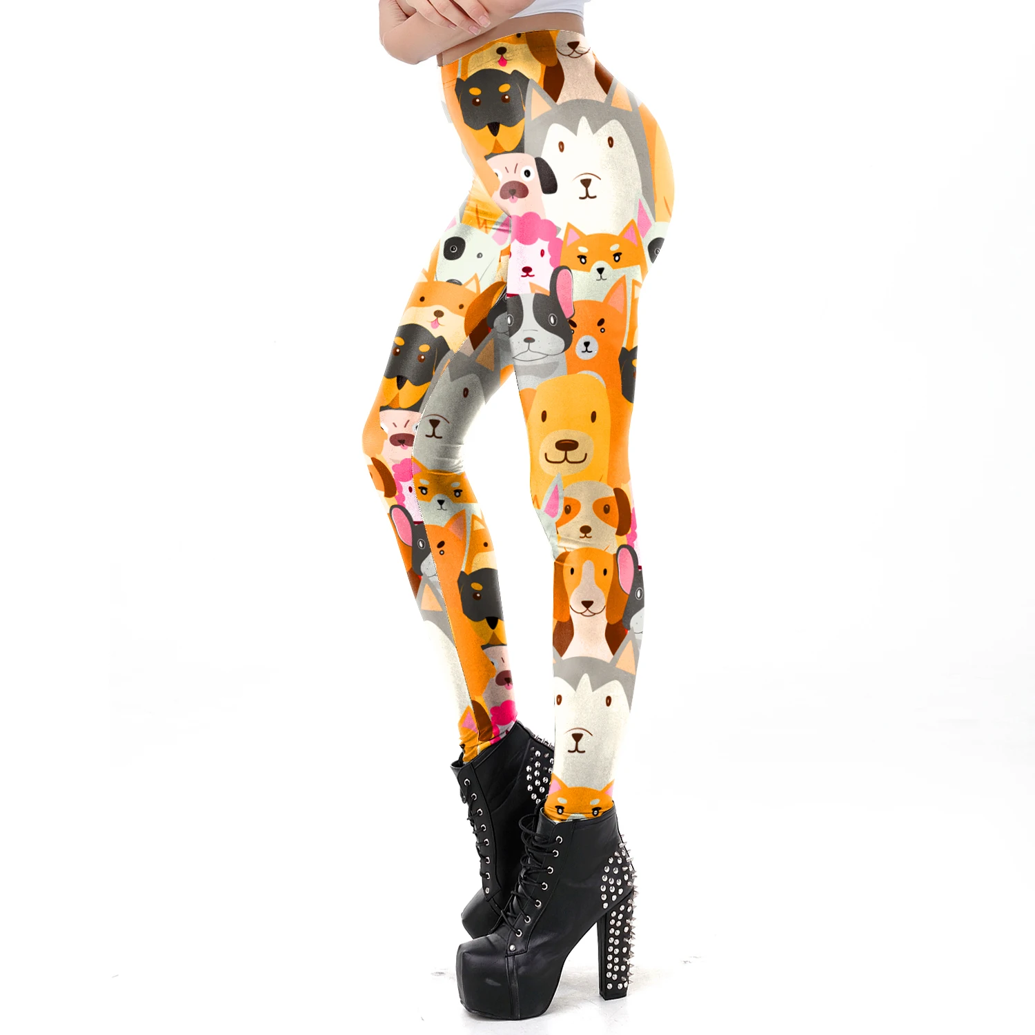 NADANBAO New Cartoon Women Leggings Cat Print Elastic Fitness Leggins High Quality Polyester Mid Waist Legins Spring