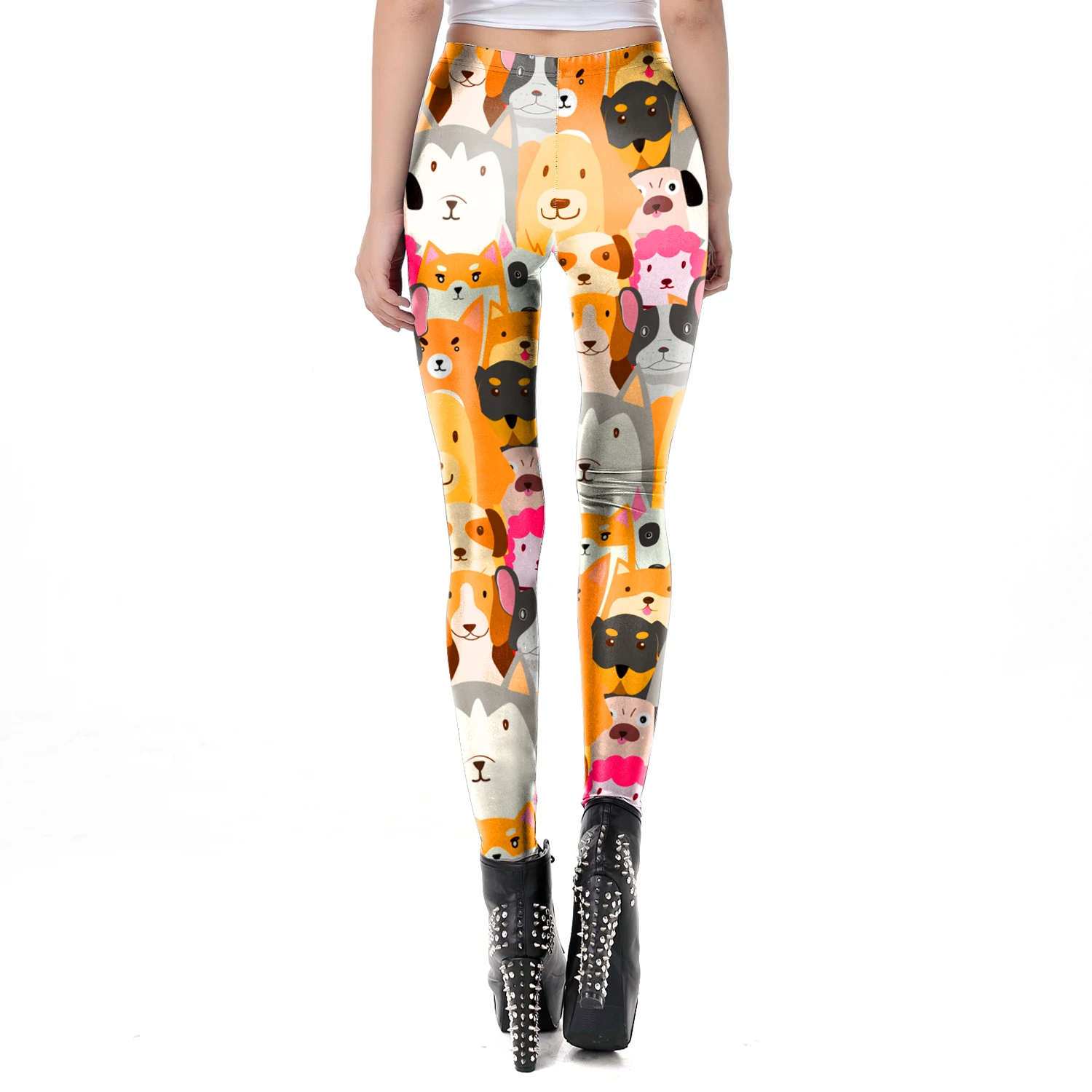 NADANBAO New Cartoon Women Leggings Cat Print Elastic Fitness Leggins High Quality Polyester Mid Waist Legins Spring
