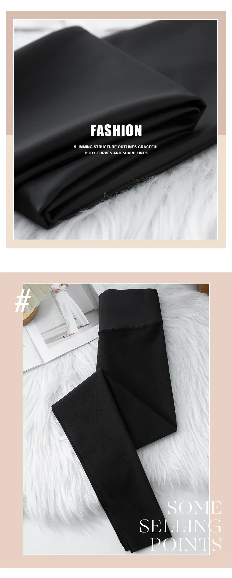 BIVIGAOS 2025 Fall Winter Baby PU Leather Leggings High Waist Elastic Slim Tight Sexy Leather Pants Thin Fleece Warm leggings