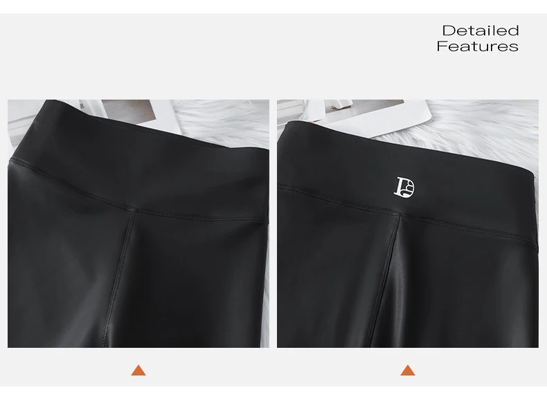 BIVIGAOS 2025 Fall Winter Baby PU Leather Leggings High Waist Elastic Slim Tight Sexy Leather Pants Thin Fleece Warm leggings