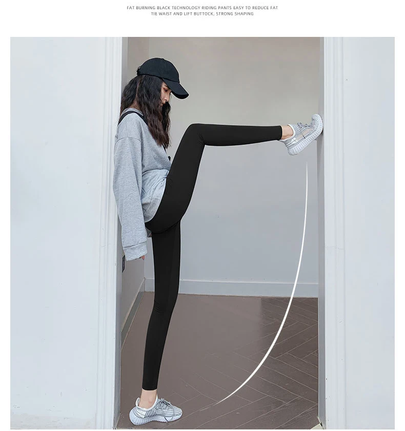 BIVIGAOS Micro Pressure Sharkskin Leggings Women Black Fitness Shaping Hip Lifting Leggings Skinny Slim Sport Workout Leggings