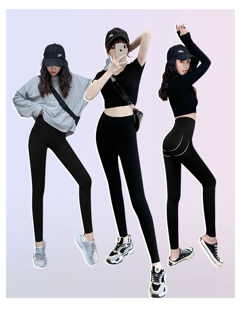 BIVIGAOS Micro Pressure Sharkskin Leggings Women Black Fitness Shaping Hip Lifting Leggings Skinny Slim Sport Workout Leggings