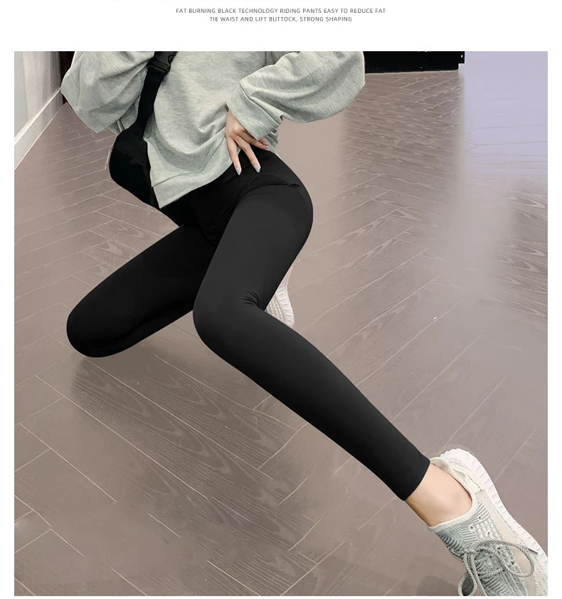 BIVIGAOS Micro Pressure Sharkskin Leggings Women Black Fitness Shaping Hip Lifting Leggings Skinny Slim Sport Workout Leggings