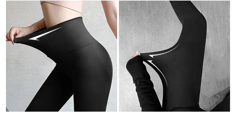 BIVIGAOS Micro Pressure Sharkskin Leggings Women Black Fitness Shaping Hip Lifting Leggings Skinny Slim Sport Workout Leggings