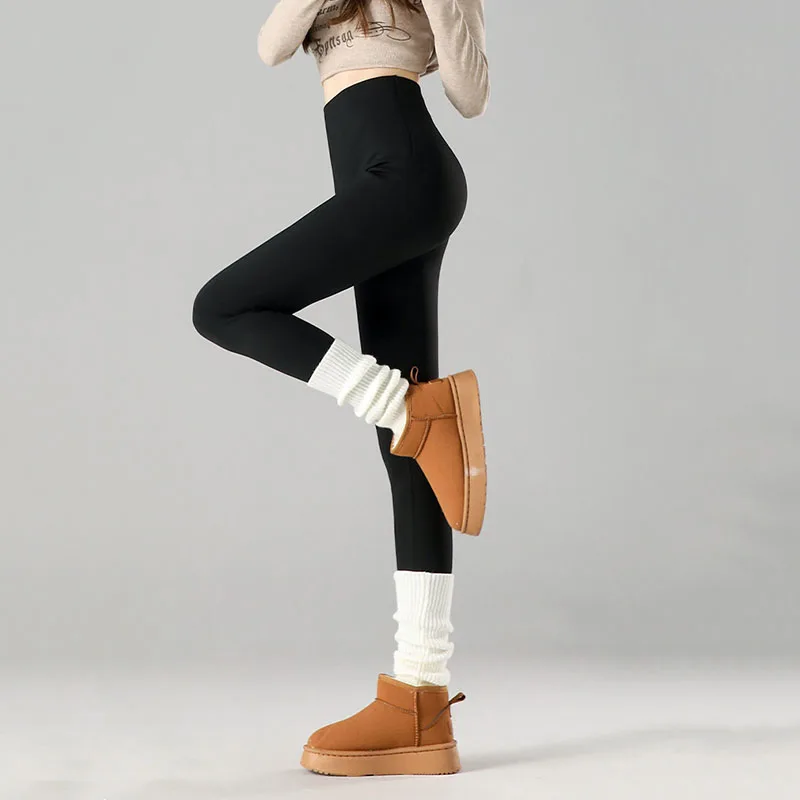 Winter with Fleece Leggings for Women Thick Skinny Elasticity Thermal Velvet Black Leggings High Waisted Lift Hips Yoga Tights