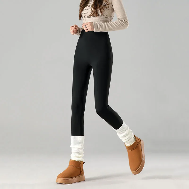 Winter with Fleece Leggings for Women Thick Skinny Elasticity Thermal Velvet Black Leggings High Waisted Lift Hips Yoga Tights
