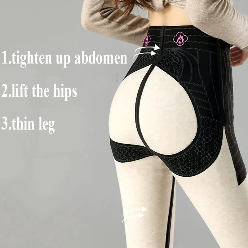 Winter with Fleece Leggings for Women Thick Skinny Elasticity Thermal Velvet Black Leggings High Waisted Lift Hips Yoga Tights
