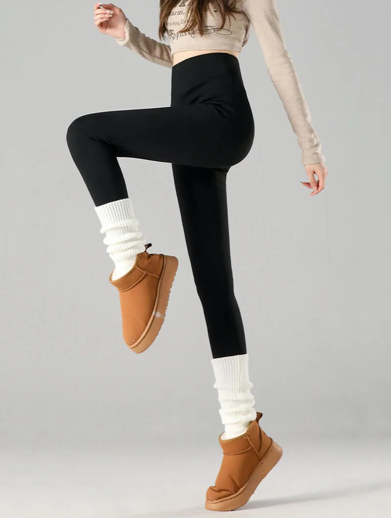 Winter with Fleece Leggings for Women Thick Skinny Elasticity Thermal Velvet Black Leggings High Waisted Lift Hips Yoga Tights