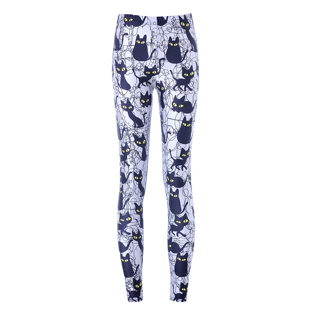 Spring Home Party Cool Women Cat Print Leggings Casual Outdoor Skinny Femme Elastic Push Up Legging