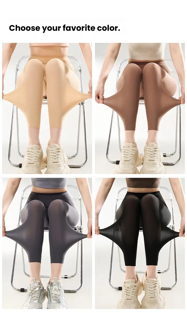 Summer Women Ultra Thin Leggings Breathable No Sweat Quick Dry High Waisted Slim Fit Ice Feeling Base Leggings Female Clothing